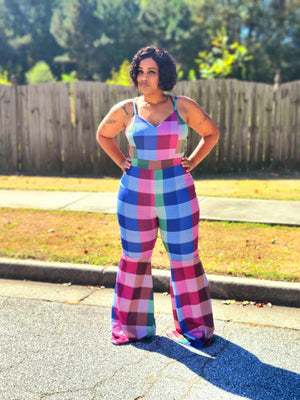 Patchwork Jumpsuit Plus