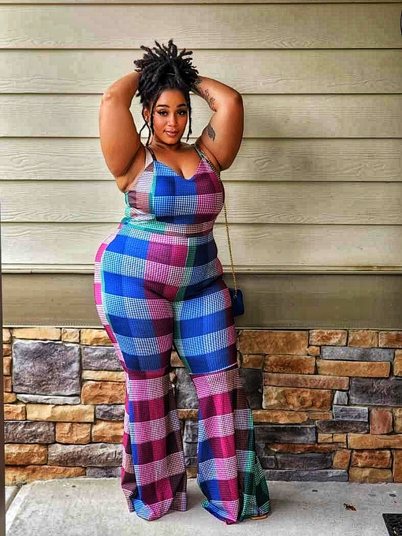 Patchwork Jumpsuit - Plus