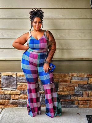 Patchwork Jumpsuit - Plus