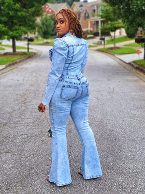 In Distress Denim Jumpsuit