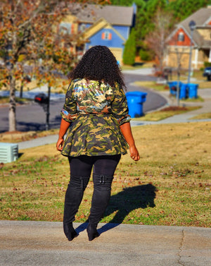 Camo Cutie Peplum Jacket