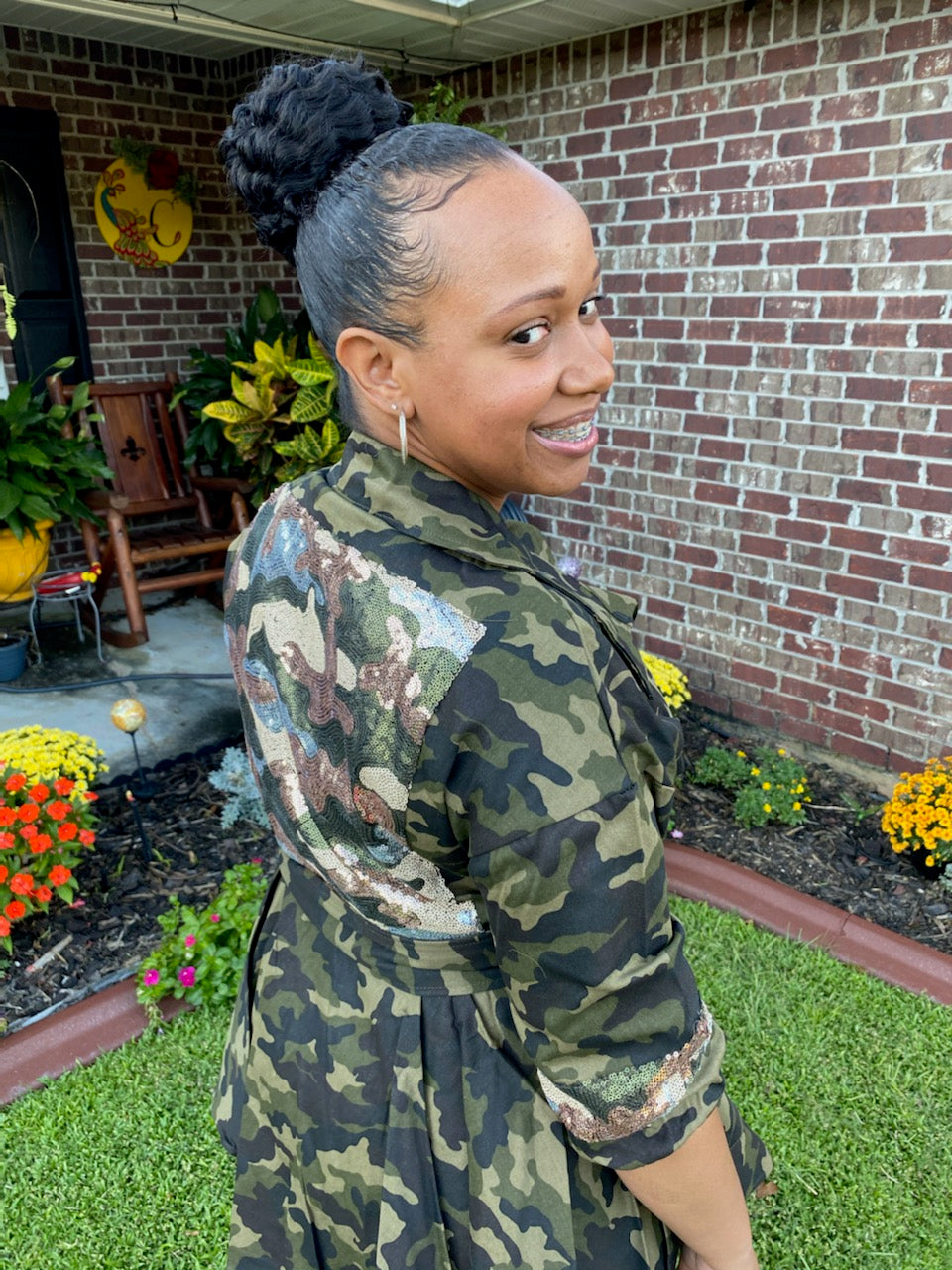 Army fatigue shop peplum jacket