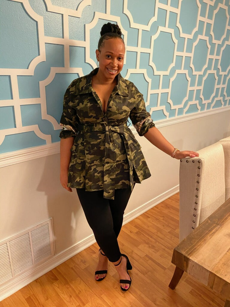 Camo Cutie Plus Peplum Jacket